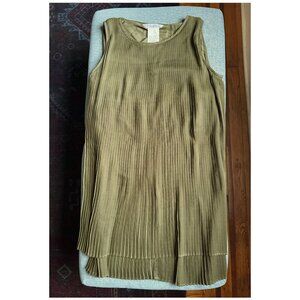 Max Mara Green Accordion Pleated Sleeveless Tunic Top | Size 2